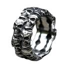 Anel de Caveira Masculino Vintage - Aço Inoxidável 316L com Aegishjalmur Punk