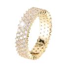 Anel De Cobre Com Zircônia Cúbica Luxuoso E Elegante Para Mulheres, Joia De Moda Para Casamento E