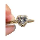 Anel de Coração com Zircônia Multicolorida - Aliança de Casamento Luxuosa