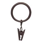 Anel de cortina Kenney Clip, pacote com 14 unidades de 5/8 a 3/4 em metal marrom