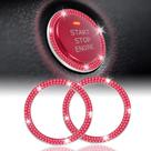 Anel de decoração Car Engine Start Stop LivTee Crystal x2 Red Anel de decoração Car Engine Start Stop LivTee Crystal x2 Red