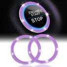 Anel de decoração Car Engine Start Stop LivTee Crystal x2 Anel de decoração Car Engine Start Stop LivTee Crystal x2