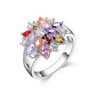 Anel De Design Floral Em Prata Esterlina 925 Com Zircônia Cúbica Para Mulheres E Meninas, Ideal Para