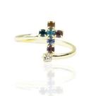 Anel De Falange Com Cruz De Strass Folheado A Ouro 18K Antialérgico Ajustável - ANPRI0757 Anel De Falange Com Cruz De Strass Folheado A Ouro 18K Antialérgico Ajustável - ANPRI0757