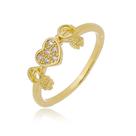 Anel de Filhos Casal Banhado a Ouro 18K
