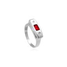 Anel de Formatura Belize em Prata com 1 pedra Zircônia Rubi Anel de Formatura Belize em Prata com 1 pedra Zircônia Rubi