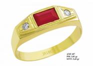 Anel de Formatura em Ouro 18k com Rubi