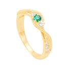 Anel de Formatura em Ouro 18K com Zircônia Esmeralda - AU13344