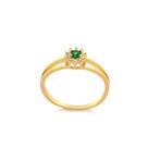 Anel De Formatura Feminino Verde Esmeralda Banhado A Ouro