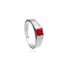Anel de Formatura Fire em Prata com 1 pedra Zircônia Rubi Anel de Formatura Fire em Prata com 1 pedra Zircônia Rubi