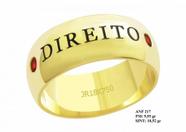 Anel de Formatura para Direito em Ouro 18k Abaulado Rubi Anel de Formatura para Direito em Ouro 18k Abaulado Rubi