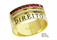 Anel de Formatura para Direito em Ouro 18k Amarelo Pedra Rubi e Brilhantes em Zircônia