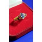 Anel de Formatura Prata 950 Símbolos Ouro 18 Kilates Pedras Zircônia