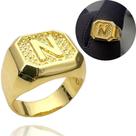 Anel De Letra Masculino Banhado a Ouro 24k Dedeira Letra N