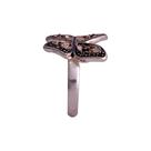 Anel de Marcassita Folheado a Prata Envelhecida em Formato de Borboleta