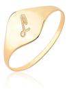 Anel De Mindinho Feminino Letra Gravado Laser Ouro 18k A69