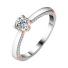 Anel de Moissanita Eternity Banhado a Ouro Rosa - 0,5ct, Cor D, Anel de Casamento