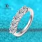 Anel De Moissanite Branco Dourado Feminino 4mm 1.5CT Em Prata Esterlina 925 Para Casamento