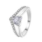 Anel de noivado de diamante de zircão em forma