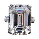 Anel De Noivado E Casamento Feminino Elegante De Luxo Com Zircônia Solitária Retangular Joia Da