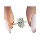 Anel De Noivado E Casamento Feminino Em Prata Esterlina 925 Com Zircônia Oval 1-4.5CT Joias De Luxo