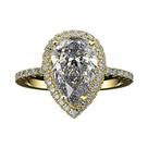 Anel De Noivado Elegante Em Cristal Zircon Para Mulheres, Design De Gota De Água Micro Pavê
