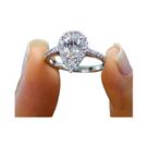 Anel De Noivado Elegante Em Cristal Zircon Para Mulheres, Design De Gota De Água Micro Pavê