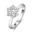 Anel de Noivado Prata 925,moissanite, Anel Solitário 8mm