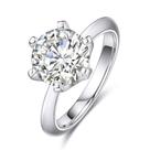 Anel de noivado Prata 925,moissanite,Anel Solitário 9mm