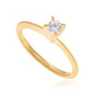 Anel de noivado solitário banhado ouro 3x 24k 18k e 22k feminino 15 anos rommanel zircônia quadrada 510139