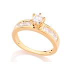 Anel de noivado solitário banhado ouro 3x 24k 18k e 22k feminino 15 anos rommanel zircônias grande 511690