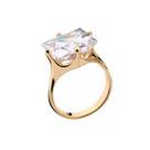 Anel de noivado solitário ouro 18k banhado ouro 3x 24k 18k e 22k feminino rommanel com zircônia quadrada 511662
