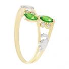 Anel de ouro 18 k Aro duplo com Duas Pedras