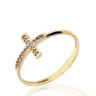 Anel de ouro 18 k Cruz com Pedras