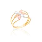 Anel de ouro 18 k Flor Trabalhado