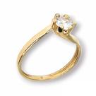 Anel de Ouro 18 k Solitário 4 mm .