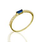 Anel de Ouro 18 k Solitário Navete 2,5 x 4mm