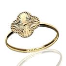 Anel de ouro 18 K Trevo Diamantado.