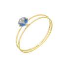 Anel De Ouro 18k/750 Aro Duplo Com Zircônia 4mm
