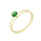 Anel De Ouro 18k/750 Aro Duplo Com Zircônia