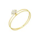 Anel De Ouro 18k 750 Aro Duplo Com Zircônia Anel De Ouro 18k 750 Aro Duplo Com Zircônia