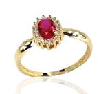 Anel De Ouro 18K Com Pedras Oval.