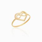 Anel de ouro 18K Coração Infinito