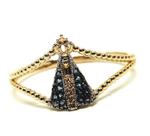 Anel de ouro 18k Nossa Senhora Aparecida com pedras Anel de ouro 18k Nossa Senhora Aparecida com pedras