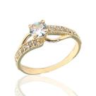 Anel de ouro 18k Pedra Zirconia