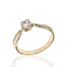 Anel de ouro 18K Solitario Zirconia 4mm .