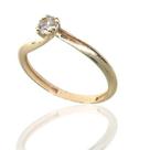 Anel de ouro 18K Solitario Zirconia 4mm .