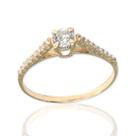 Anel de ouro 18K Solitario Zirconia 4mm .