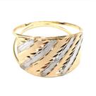Anel de ouro 18k Trabalhado Branco e Amarelo