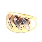 Anel de ouro 18k Tricolor malha